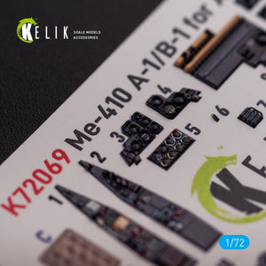 KELIK K72069 Messerschmitt Me410A-1 interior 3D decals for Airfix kit 1/72 – image 7