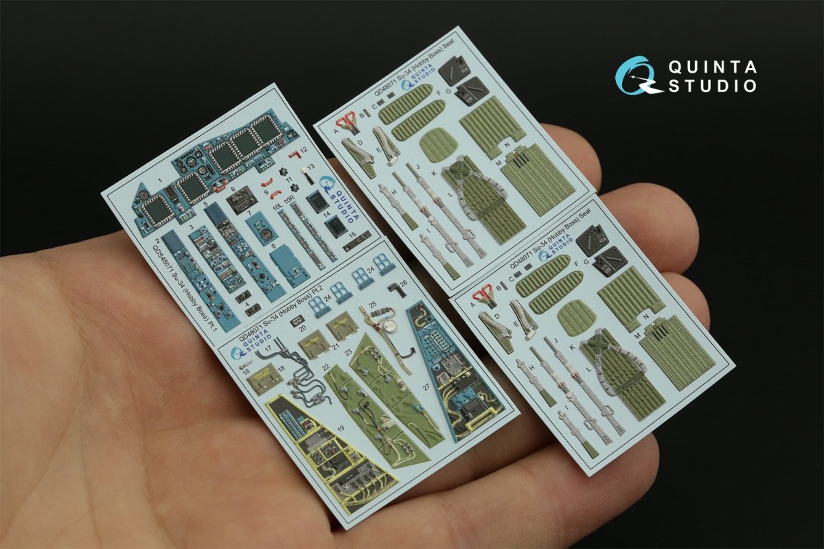 Quinta Studio QD48071 Su-34 3D-Printed &amp;amp; coloured Interior on decal paper (HobbyBoss) 1/48 – zdjęcie 2