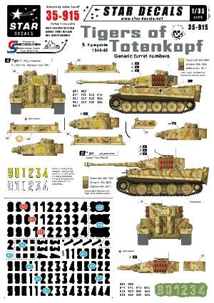 Star Decals 35-915 Tigers of Totenkopf 1/35