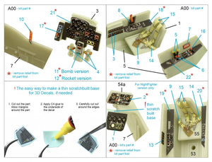 Quinta Studio QD72050 Me-262B-1a/U1 3D-Printed &amp;amp; coloured Interior on decal paper (Revell) 1/72 – zdjęcie 2