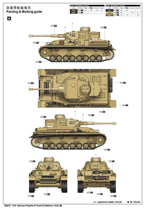 Trumpeter 00919 German Pzkpfw IV Ausf.F2 Medium 1/16 – zdjęcie 3