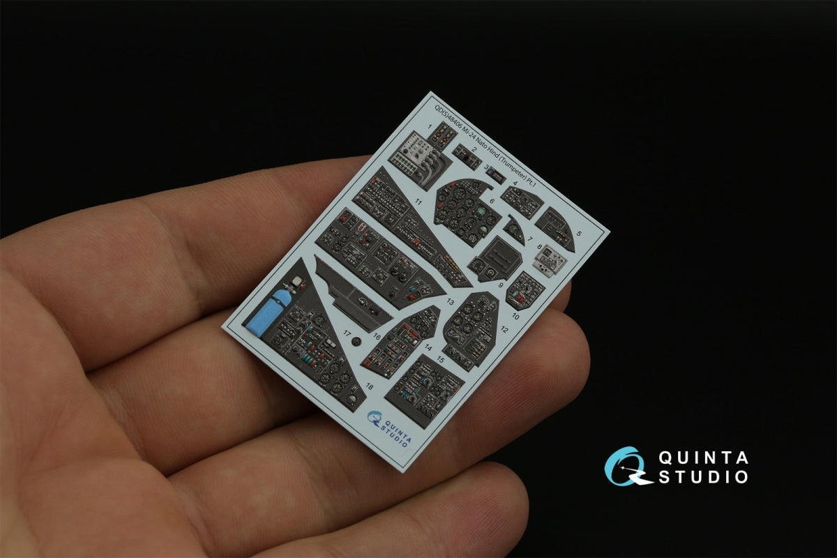 Quinta Studio QDS-48406 Mi-24 Nato Hind 3D-Printed &amp;amp; coloured Interior on decal paper (Trumpeter)(Small version) 1/48 – zdjęcie 5