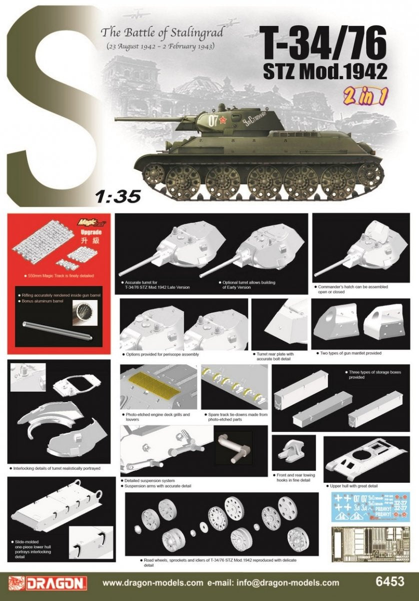 Dragon 6453 T-34/76 STZ Mod.1942 1/35 – zdjęcie 2