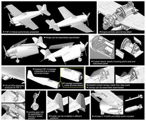 Dragon 5060 Grumman F6F-3 Hellcat (Golden Wings Series) 1/72 – Bild 3