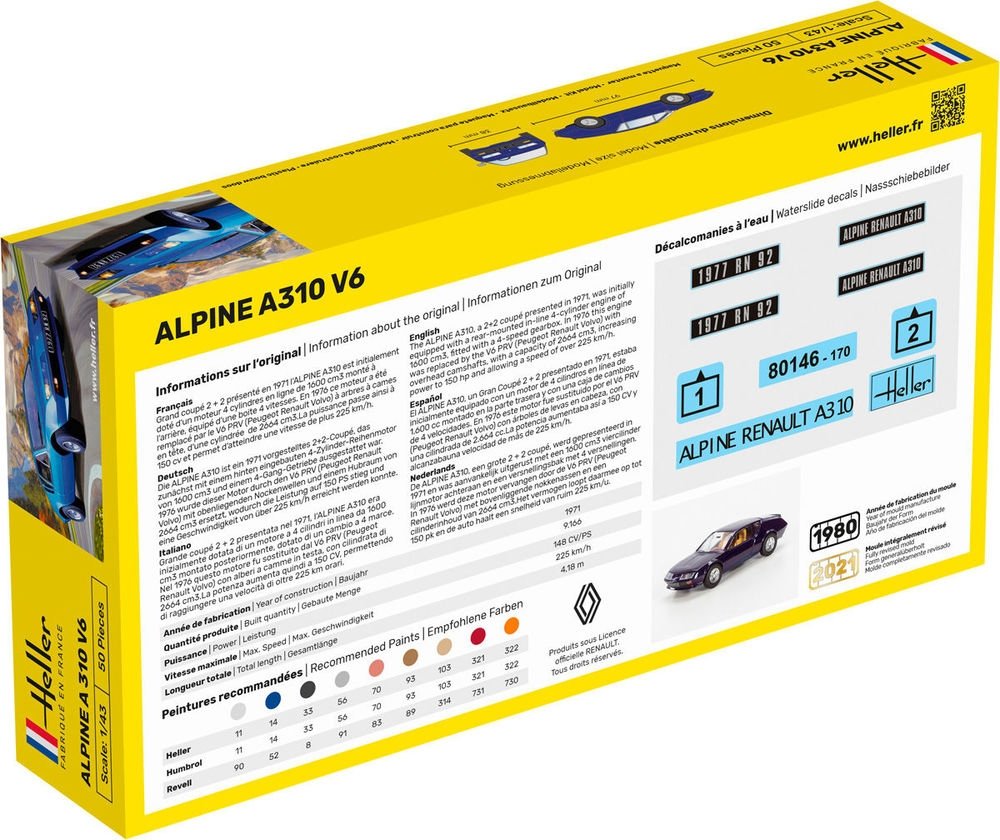Heller 56146 Starter Kit - Alpine A310 V6 1/43 – zdjęcie 3