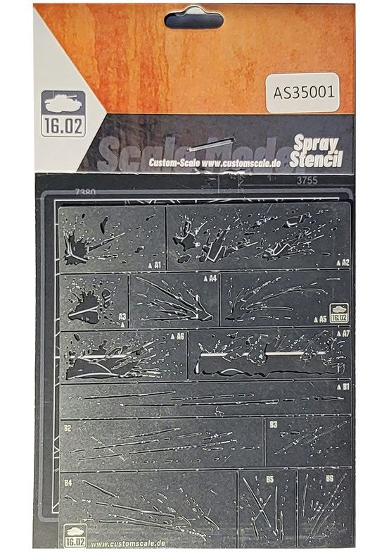 16.02 VK-AS35001 Splash and Scratch Airbrushstencil – image 2