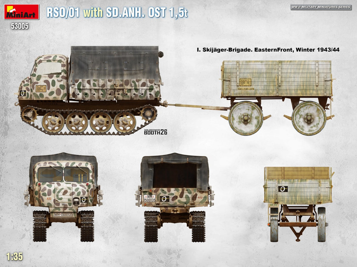 MiniArt 53005 RSO/01 with TRAILER SD.ANH. OST 1,5t 1/35 – zdjęcie 3