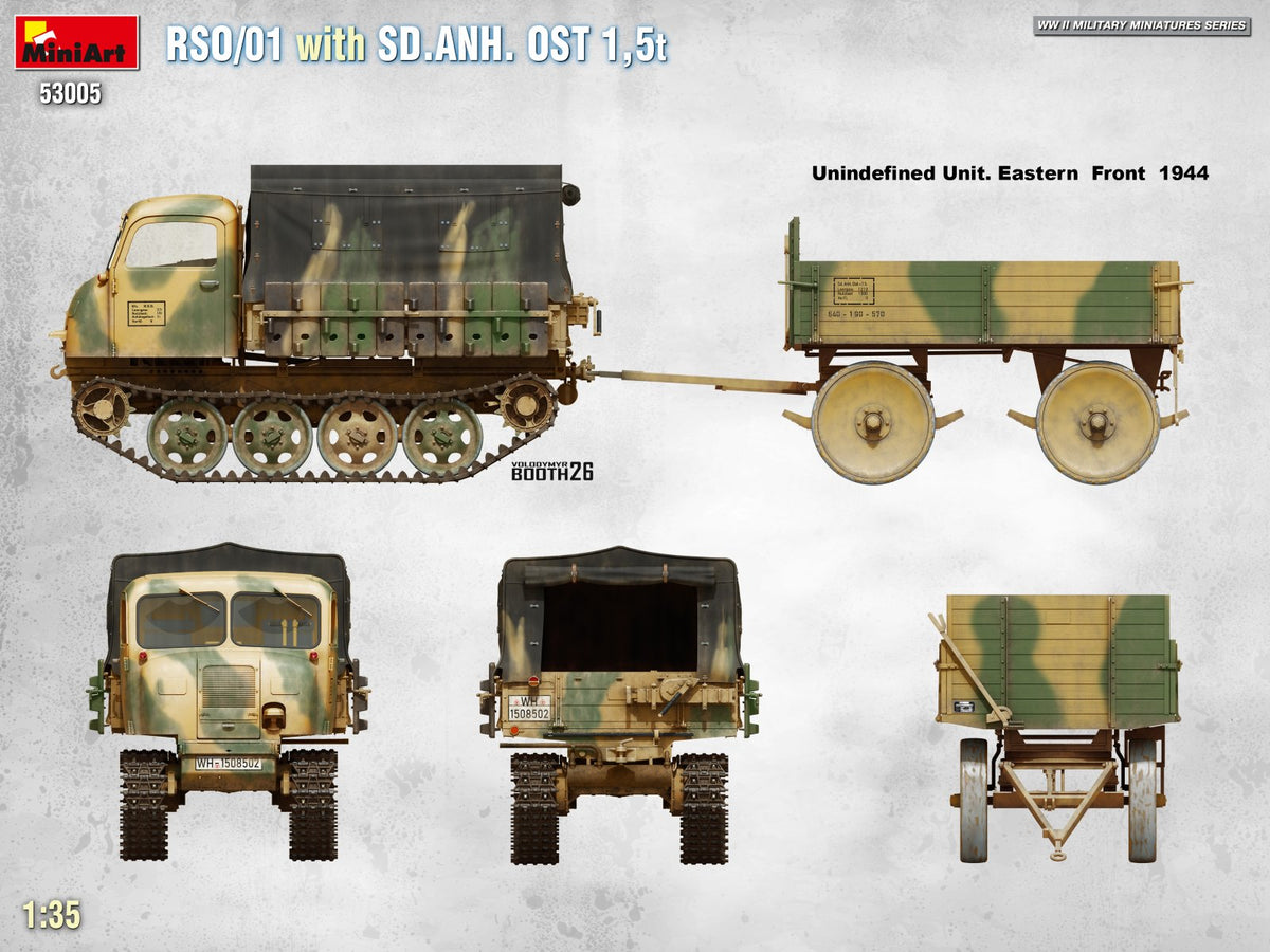 MiniArt 53005 RSO/01 with TRAILER SD.ANH. OST 1,5t 1/35 – zdjęcie 4