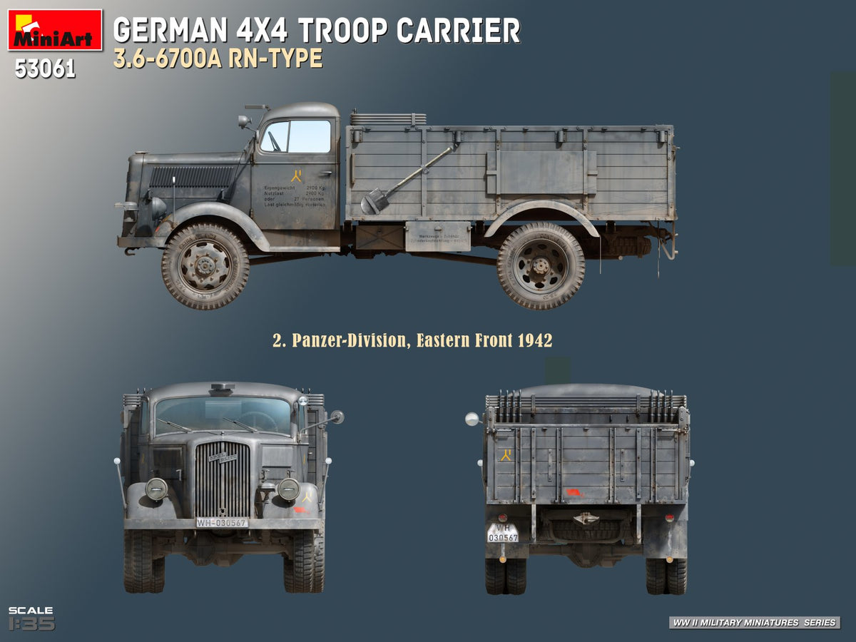 MiniArt 53061 GERMAN 4X4 TROOP CARRIER 3.6-6700A RN-TYPE 1/35 – imagen 14