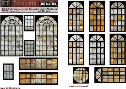 RT-Diorama 35754 Printed Accessories: Factory glass windows "The Factory" 1/35