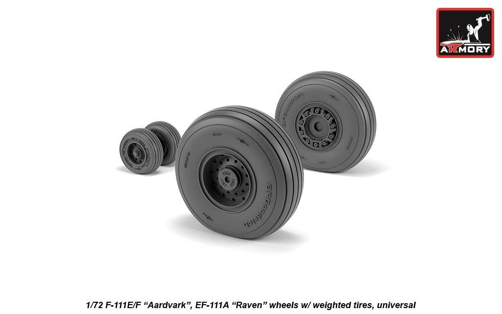 Armory Models AW72338 F-111E/F Aardvark / EF-111A Raven wheels w/ weighted tires 1/72 – immagine 4