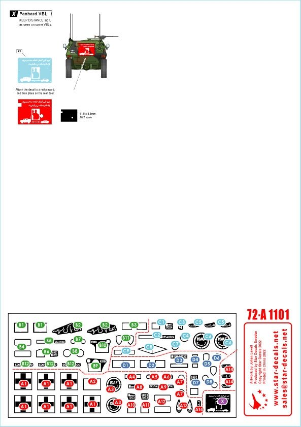 Star Decals 72-A1101 ISAF-Afghanistan #2. Peacekeepers from France. Renault VAB, VAB Sanitaire, Panhard VBL. 1/72 – image 2