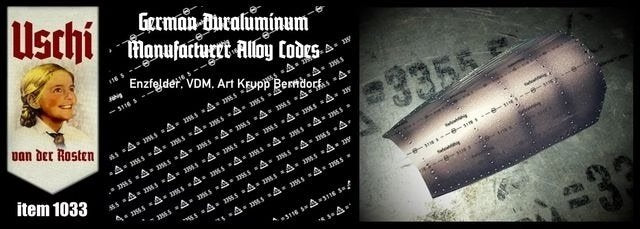 Uschi 1033 German Duraluminum Manufacturer Alloy Codes 1/32