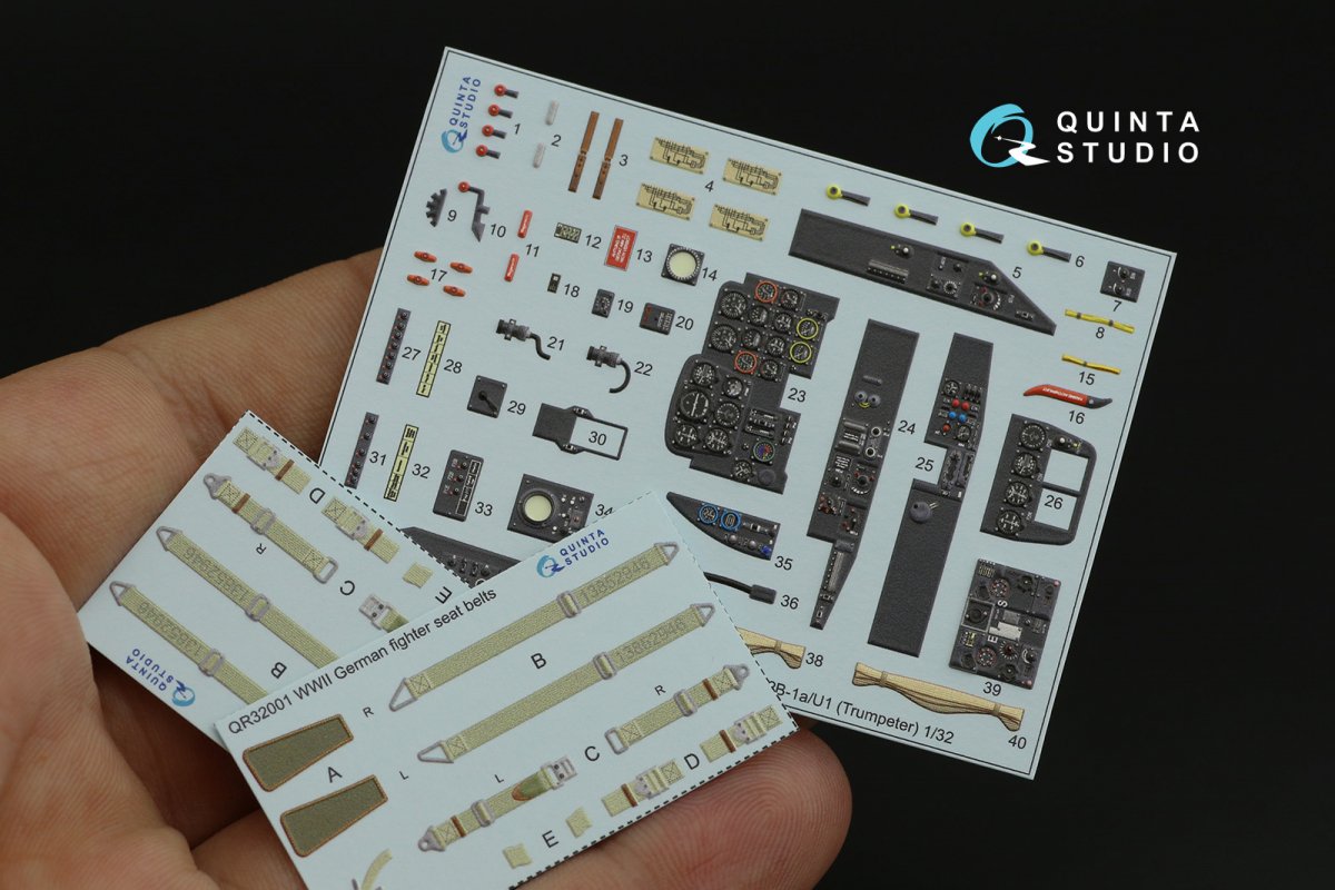 Quinta Studio QD32070 Me 262B1a/U-1 3D-Printed &amp;amp; colored Interior on decal paper (Trumpeter) 1/32 – image 11