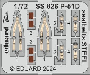 Eduard SS826 P-51D seatbelts STEEL EDUARD 1/72