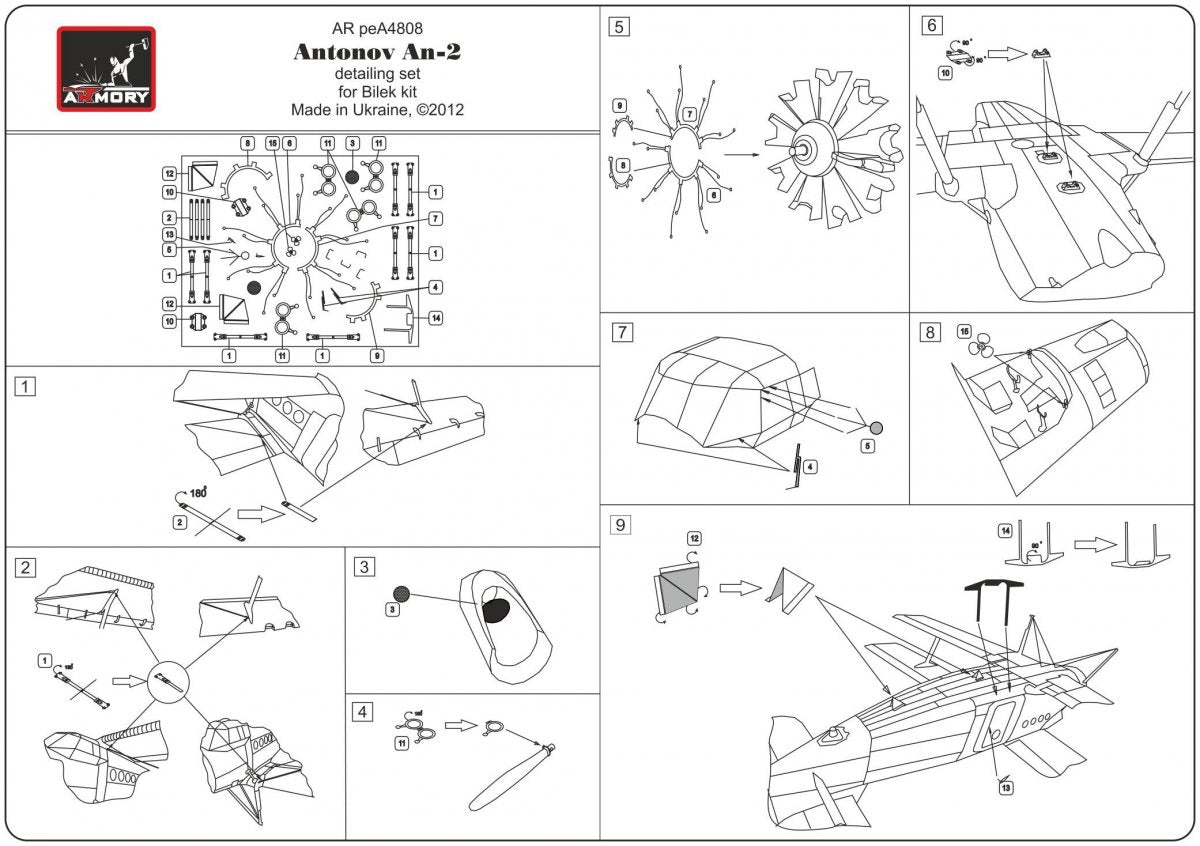 Armory Models peA4808 Antonov An-2 Colt superdetailing set 1/48 – zdjęcie 2