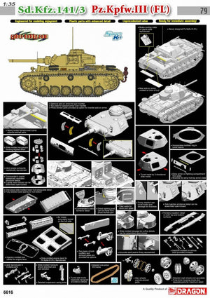 Cyber Hobby 6616 Sd.Kfz.141/3 Pz.Kpfw.III (FL) 1/35 – immagine 3