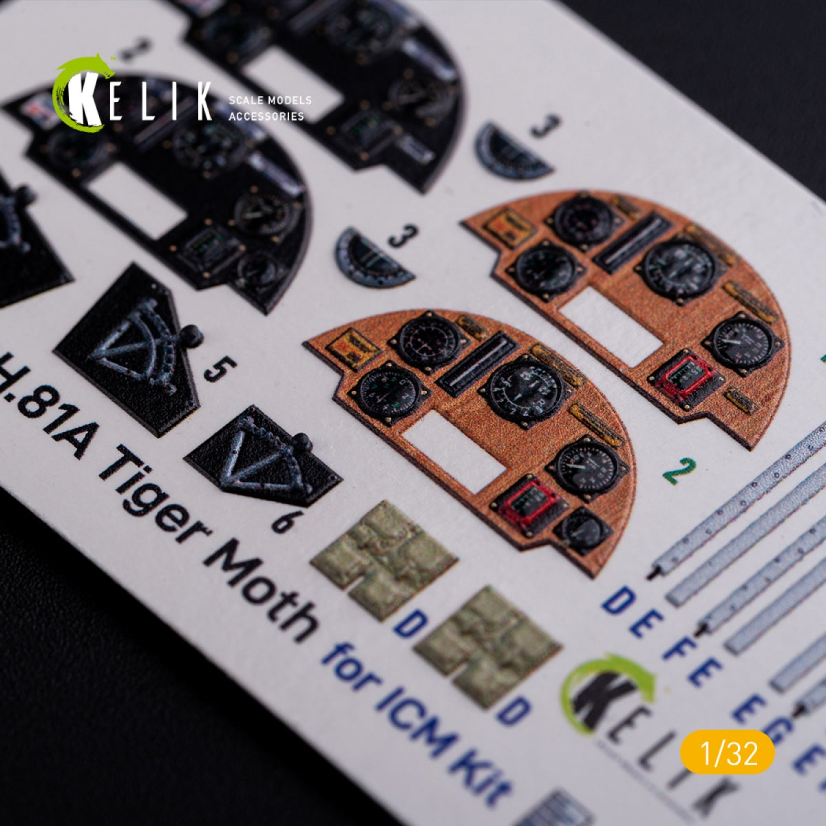 KELIK K32021 DH.81A Tiger Moth - Interior 3D Decal for ICM kit 1/32 – zdjęcie 6