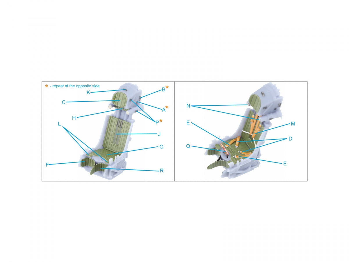 Quinta Studio QR+32041 K-36L (late) ejection seat (for Su-25/Su-25SM aircraft since 2008) (All kits) 1/32 – zdjęcie 8
