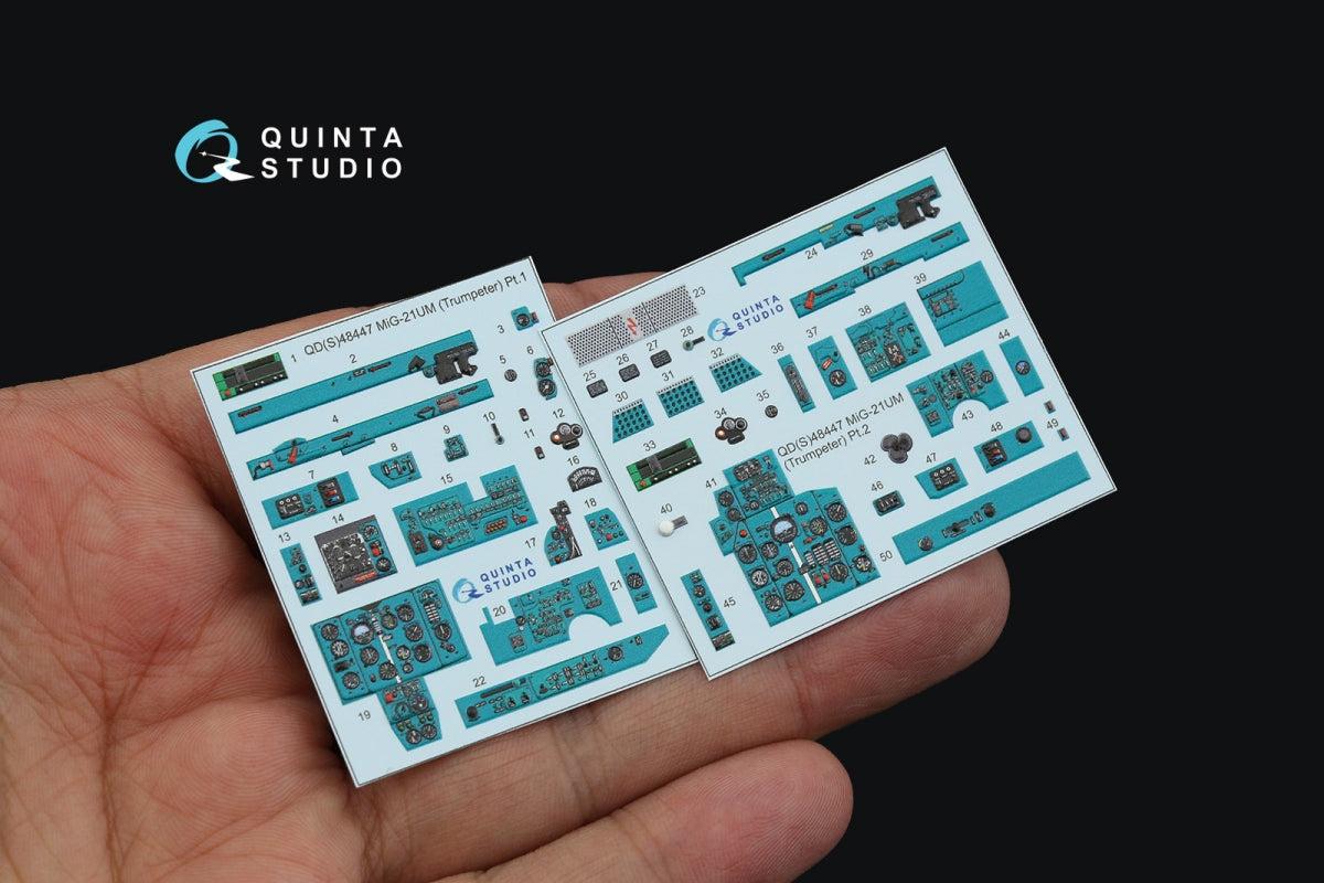 Quinta Studio QDS-48447 MiG-21UM 3D-Printed coloured Interior on decal paper (Trumpeter) (Small version) 1/48 – zdjęcie 3
