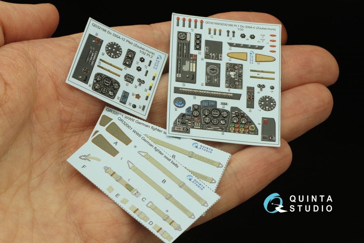 Quinta Studio QD32166 Do 335A-12 3D-Printed &amp;amp; coloured Interior on decal paper (Zoukei-Mura) 1/32 – zdjęcie 18