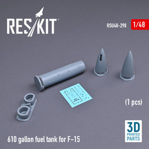 RESKIT RSU48-0298 610 GALLON FUEL TANK FOR F-15 (1 PCS) (3D PRINTED) 1/48 – zdjęcie 2