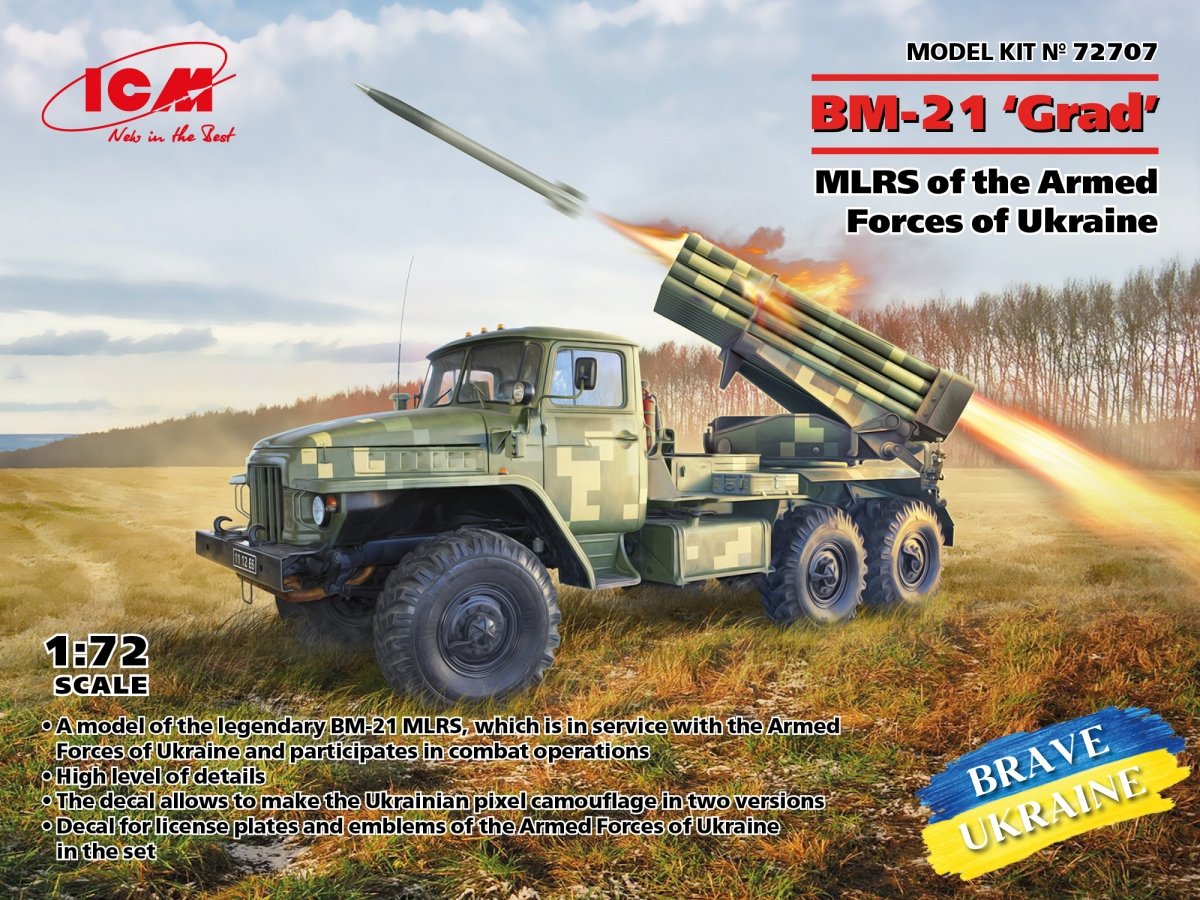 ICM 72707 BM-21 Grad MLRS of the Armed Forces of Ukraine 1/72