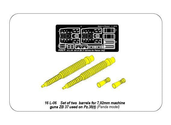 Aber 16L-06 Set of two barrels ZB 37 ​​for Panzer 38(t) 1/16 – image 13
