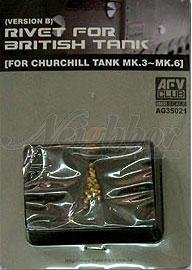 AFV Club AG35021 Rivet For British Tank (Version B) (for Churchill tank Mk.3-Mk.6) 1/35