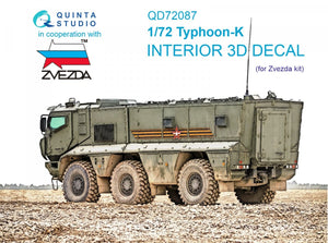 Quinta Studio QD72087 Typhoon-K 3D-Printed &amp;amp; coloured Interior on decal paper (Zvezda) 1/72