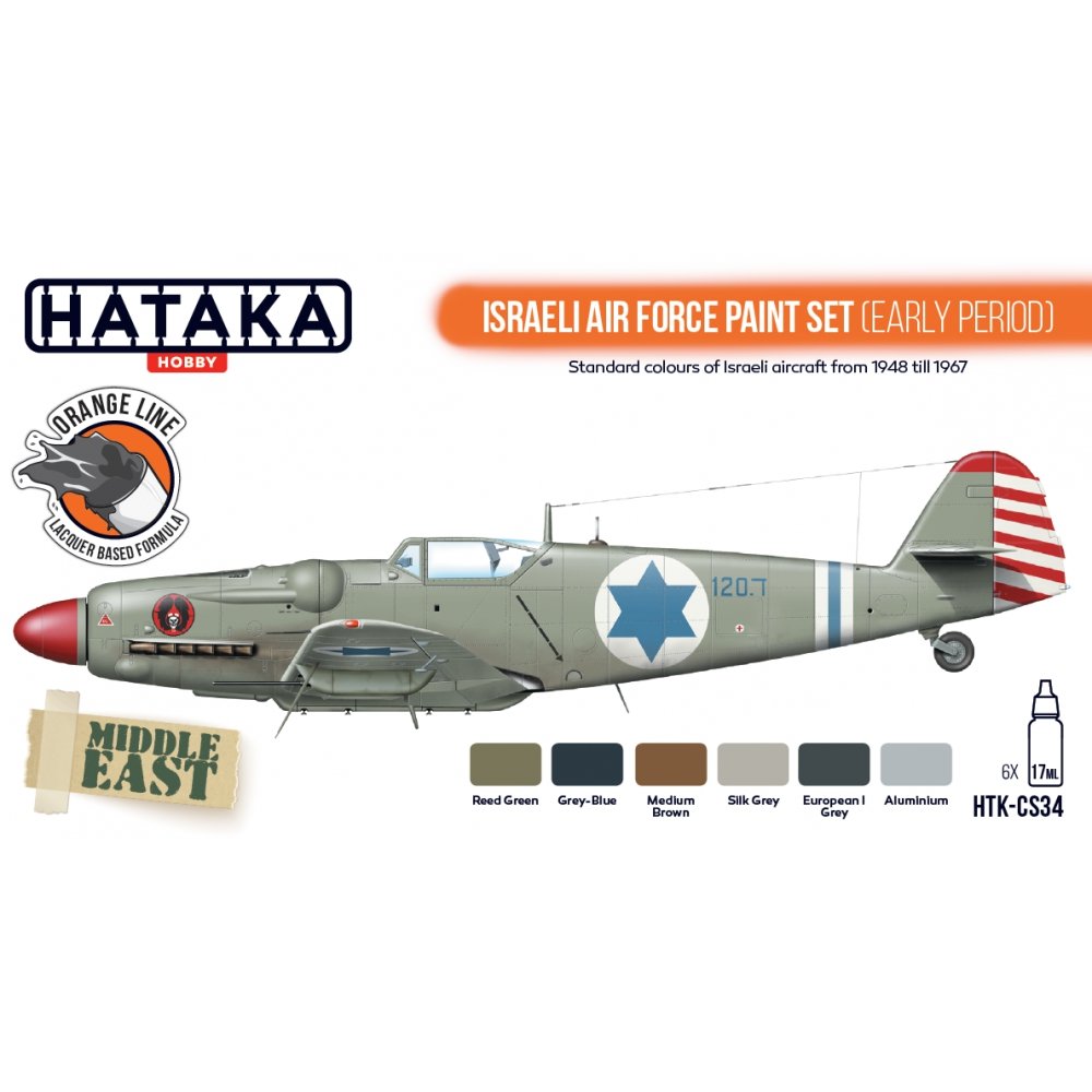 Hataka HTK-CS34 ISRAELI AIR FORCE PAINT SET (EARLY PERIOD) (6x17ml) – zdjęcie 2