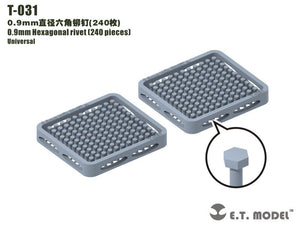 ET Model T-031 0.9mm Hexagonal rivet (240 pieces) (rivets)