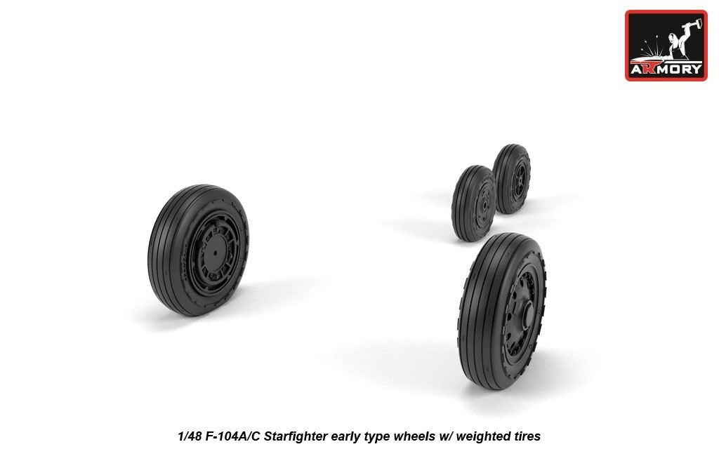 Armory Models AW48317 F-104A/C Starfighter early wheels, w/ optional nose wheels, weighted 1/48 – image 5