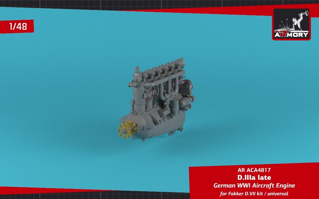 Armory Models ACA4817 German WWI Aircraft Engine mod. D.IIIa 1/48 – zdjęcie 7