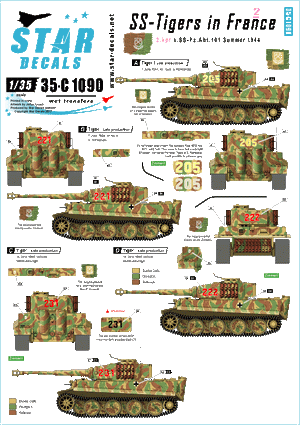 Star Decals 35-C1090 SS-Tigers in France #2 1/35