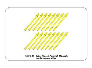 Aber 1/700L-40 Set of 16 pcs 3.7 cm Flak 42 gun barrels for German war ships 1/700 – image 5