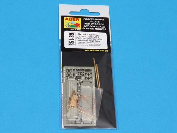 Aber 35L-089 Set of 2 German 2cm L/65 gun barrel for Flak 38 with storage box 1/35 – zdjęcie 13