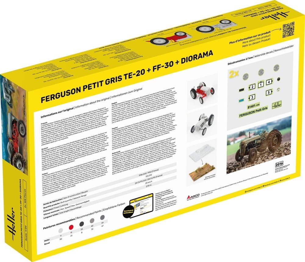 Heller 52326 Ferguson Petit Gris TE-20 + FF-30 + Diorama - Starter Kit 1/24 – zdjęcie 4
