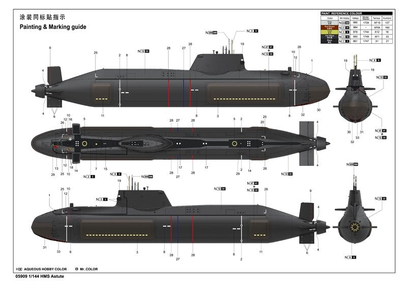 Trumpeter 05909 HMS Astute 1/144 – zdjęcie 4