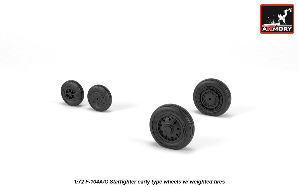 Armory Models AW72320 F-104A/C Starfighter wheels, w/ optional nose wheels, weighted 1/72 – image 3
