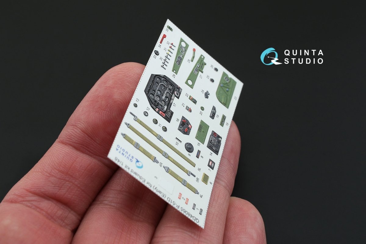 Quinta Studio QD48065 P-51D (Early) 3D-Printed &amp;amp; coloured Interior on decal paper (for Eduard kit) 1/48 – Bild 3