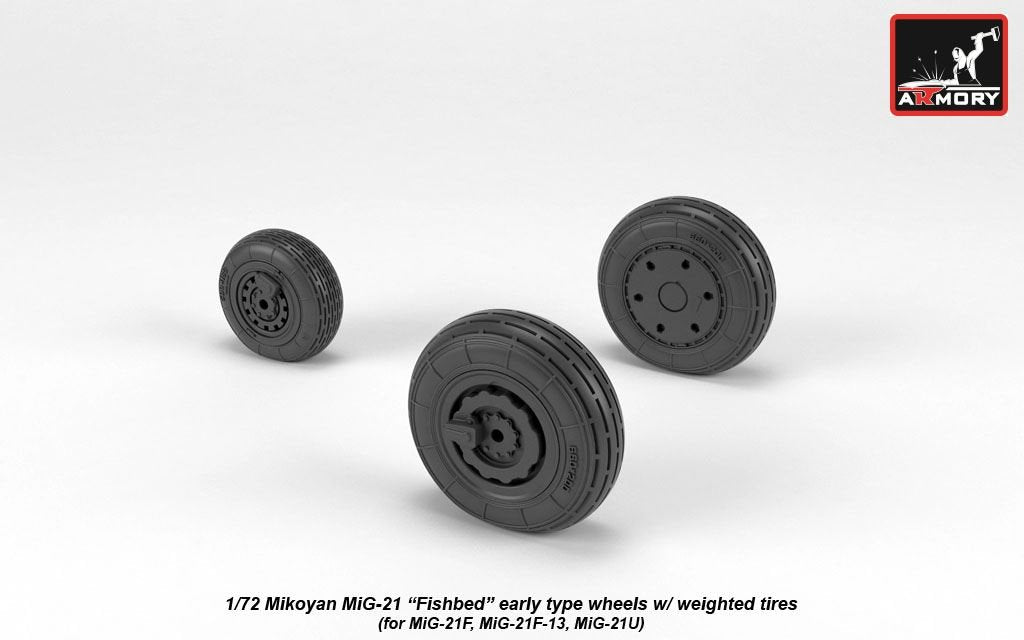 Armory Models AW72048 Mikoyan MiG-21 Fishbed wheels w/ weighted tires, early 1/72 – zdjęcie 3