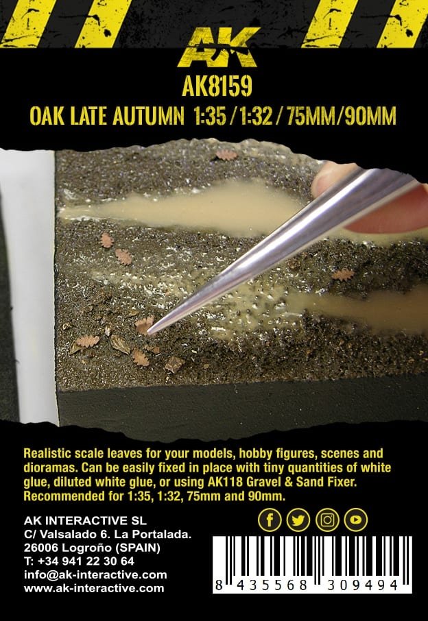 AK Interactive AK8159 OAK LATE AUTUMN LEAVES 75MM / 90MM 1/32 1/35 – immagine 3