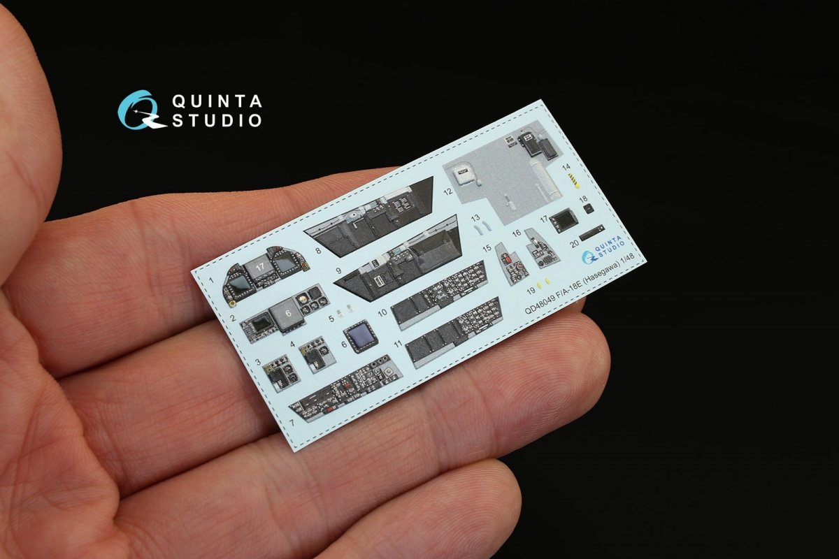 Quinta Studio QD48049 F/A-18E 3D-Printed &amp;amp; coloured Interior on decal paper (for Hasegawa kit) 1/48 – zdjęcie 7