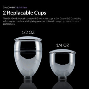 Gaahleri 40140 Advanced Series GHAD-68 Airbrush 0,38 mm &amp; 0,5 mm, 1/4 oz &amp; 1/2 oz