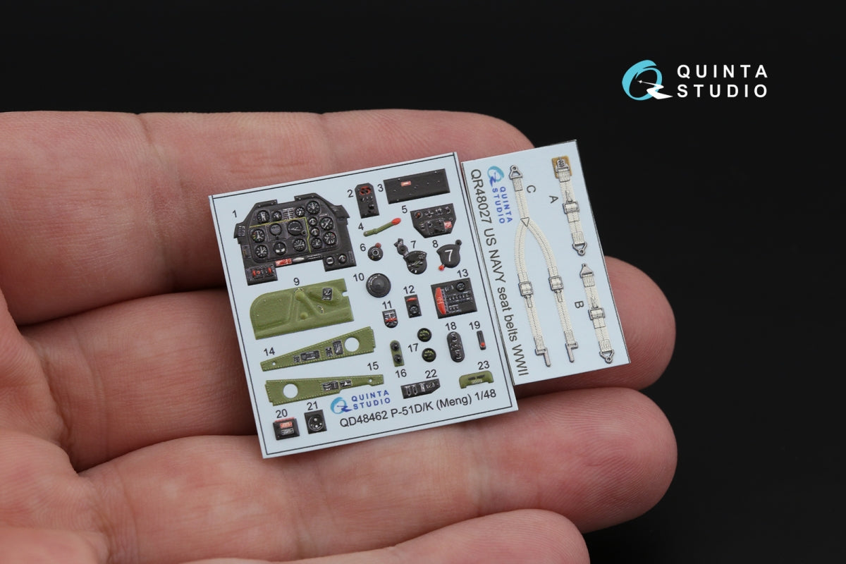 Quinta Studio QD48462 P-51D/K 3D-Printed colored Interior on decal paper (Meng) 1/48 – image 3