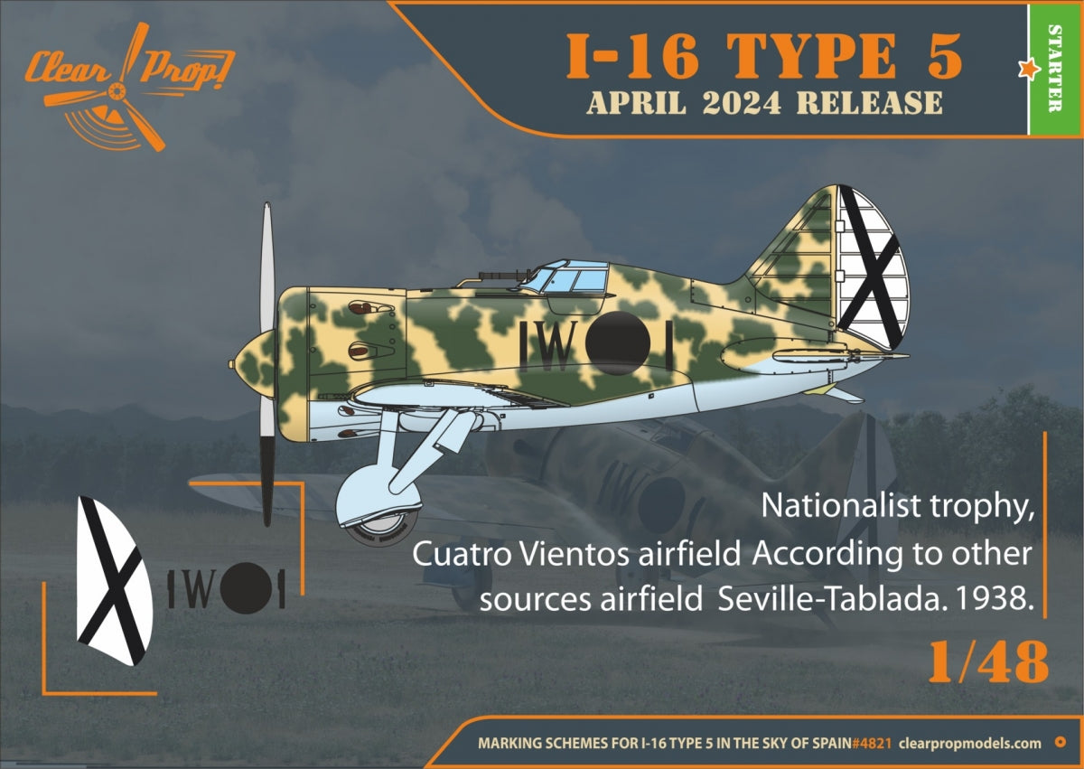 Clear Prop! CP4821 I-16 type 5 (in the sky of Spain early version) STARTER KIT 1/48 – image 11