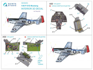 Quinta Studio QD48253 P-51D 3D-Printed &amp;amp; coloured Interior on decal paper ( Tamiya ) 1/48 – zdjęcie 2