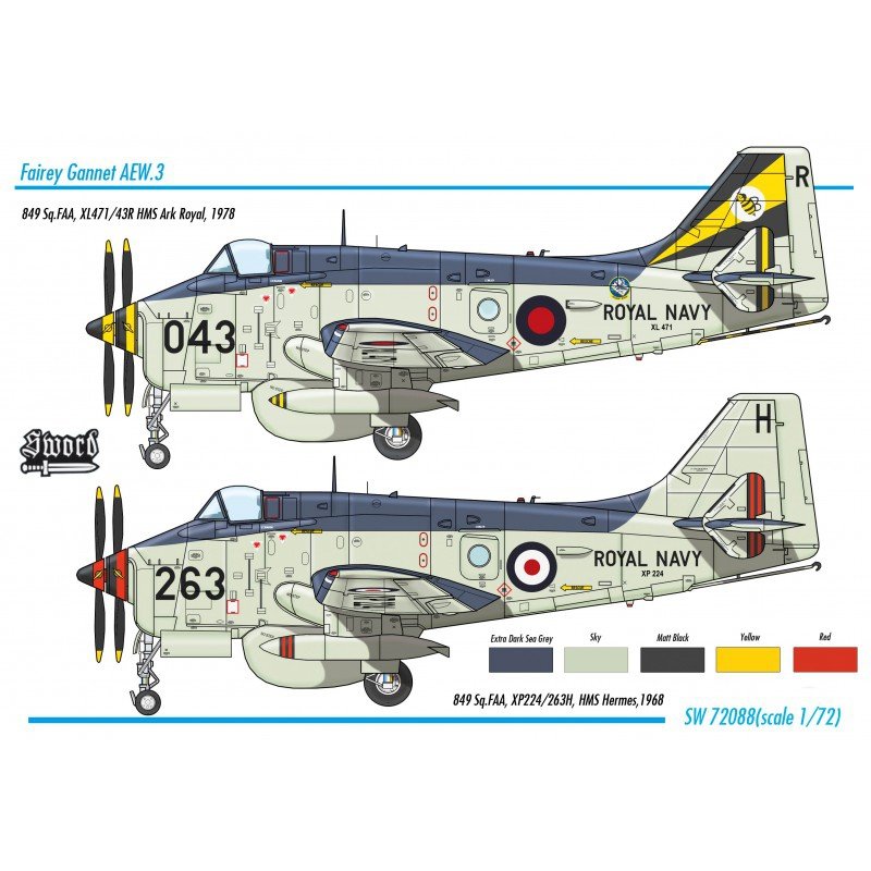 Sword 72088 Gannet AEW.3 with PUR operator interior set 1/72 – image 2