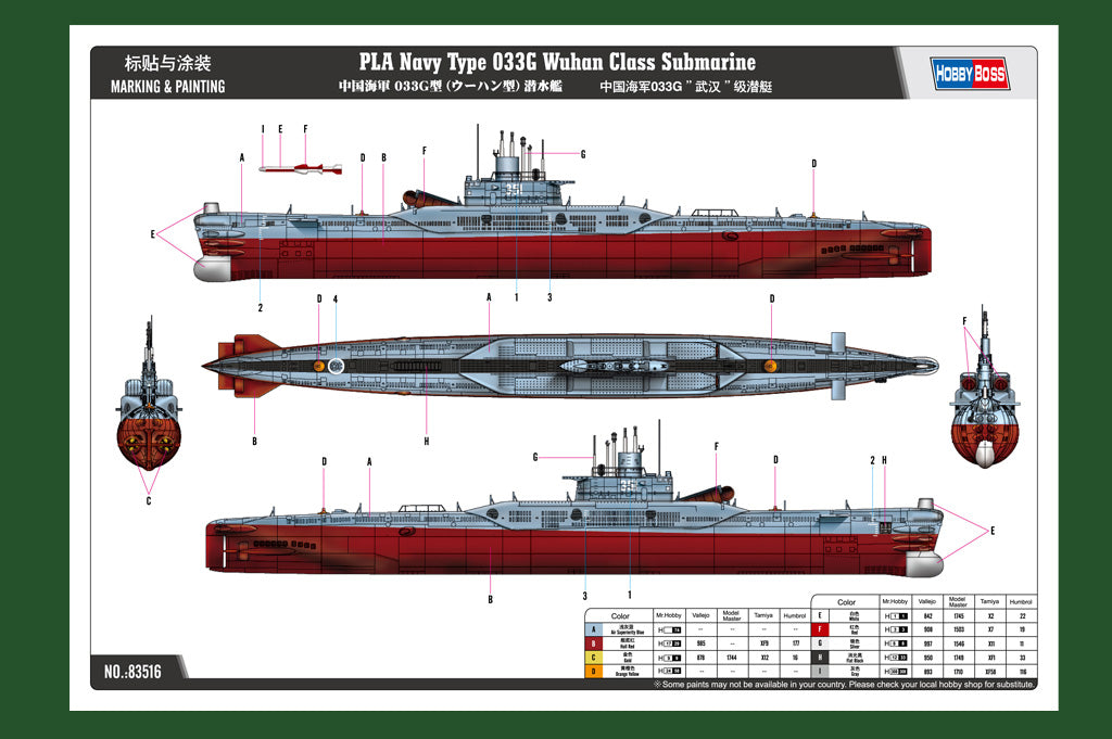 Hobby Boss 83516 PLA Navy Type 033G Wuhan Class 1/350 – image 4